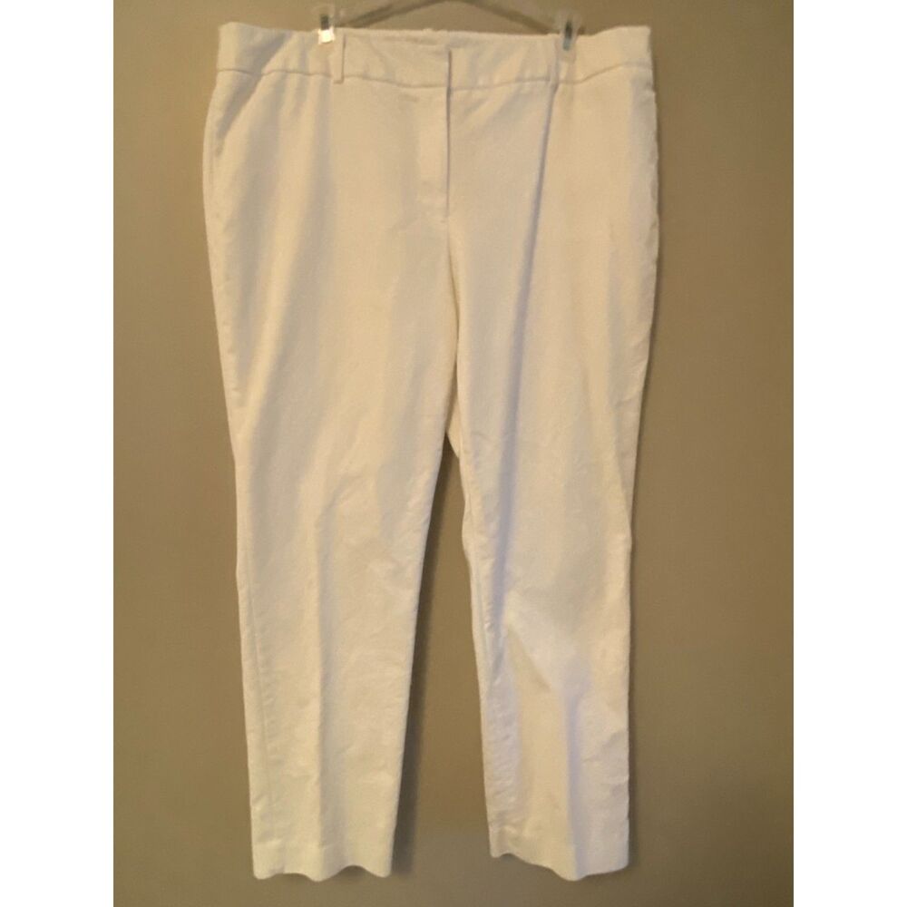 Liz Claiborne Audra White Short Cropped Plus Pants Women's Size 18